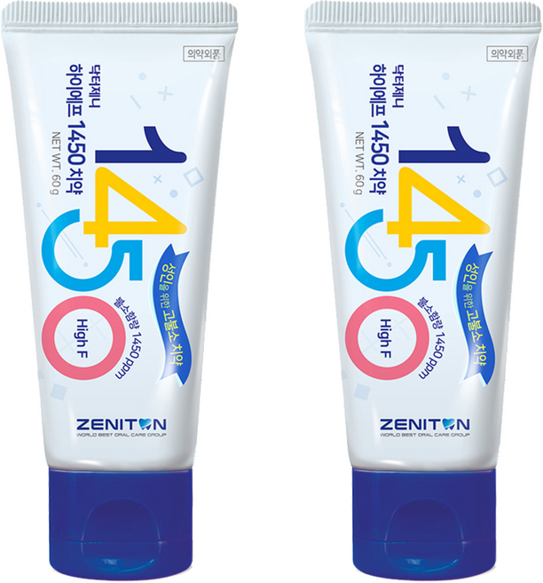ZENITON Dr. Zeniton 高氟1450牙膏, 60g, 2個