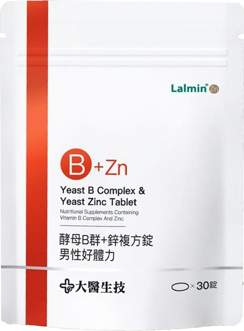 大醫生技 酵母B群 + 鋅複方錠 男性好體力, 1g, 30顆, 1包