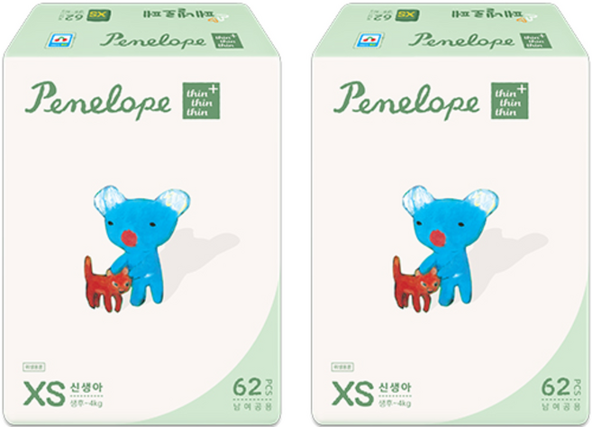 페넬로페 씬씬씬 플러스 밴드기저귀 공용, 1단계, 124매