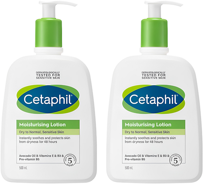 세타필 모이스춰라이징 로션 무향, 500ml, 2개