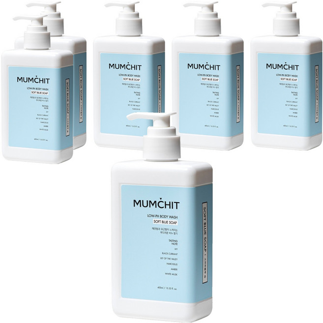 멈칫 약산성 바디워시 소프트 블루솝, 400ml, 6개