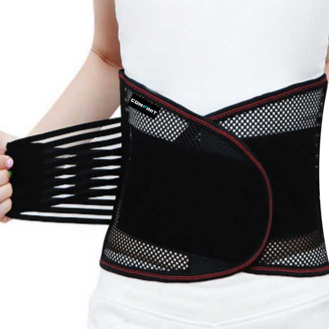 컴피닛 고탄력 통기성 메쉬 허리보호대 블랙, 1개