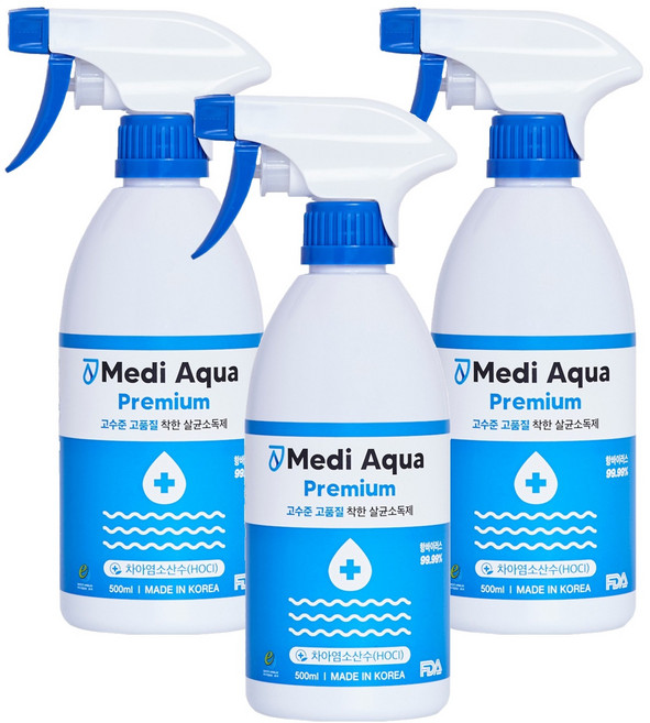 메디아쿠아 살균소독제, 500ml, 3개
