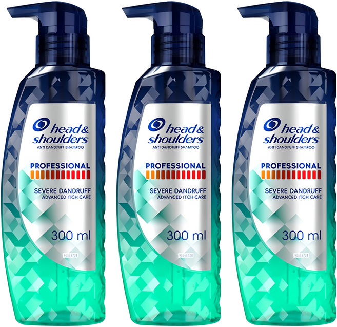 head&shoulders 海倫仙度絲 專業止癢頭皮護理洗髮精, 300ml, 3個