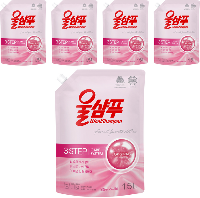 울샴푸 오리지널 리필, 1.5L, 5개