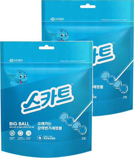 스카트 오래가는 강력 변기 세정볼 아쿠아샤워향 2p, 2개