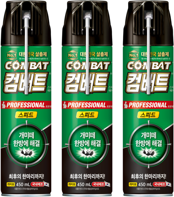 컴배트 스피드 에어졸 개미용 살충제, 450ml, 3개