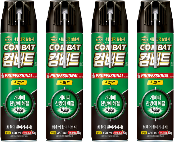 컴배트 스피드 에어졸 개미용 살충제, 450ml, 4개