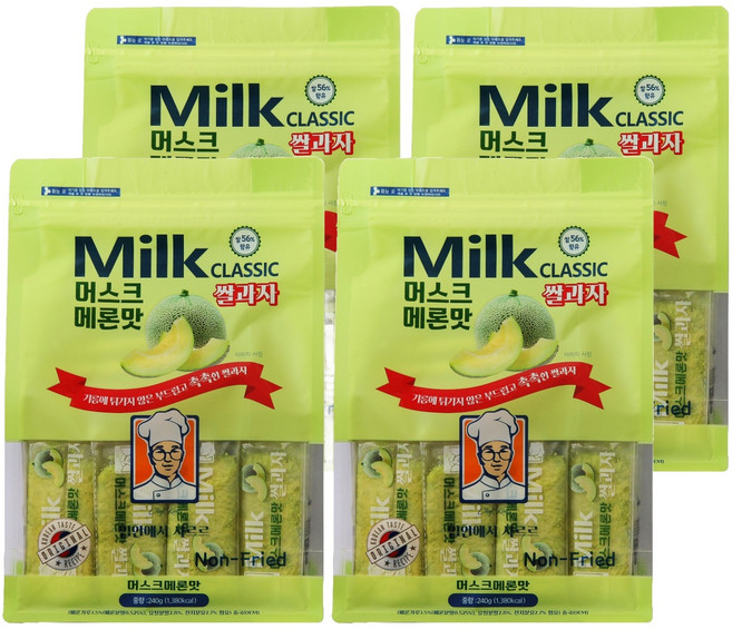 밀크클래식쌀과자 머스크메론맛, 240g, 4개