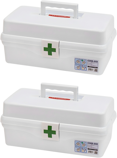 프로메이드 다용도 구급함 흰색, 2개
