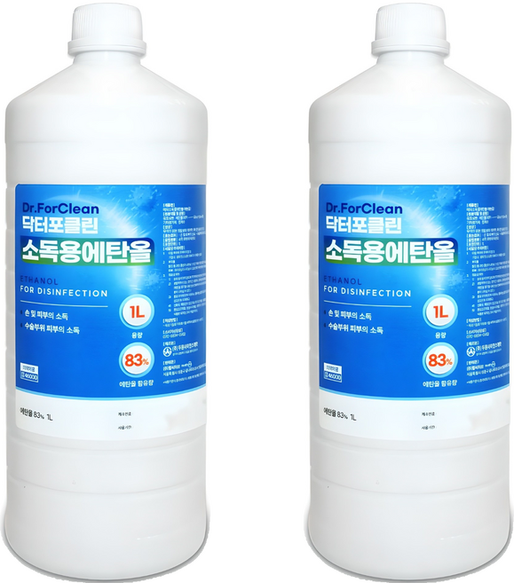 닥터포클린 소독용 에탄올, 2개, 1L