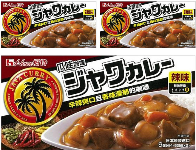 House 好侍 爪哇咖哩 辛辣與濃郁香味 日本原裝進口, 185g, 3盒