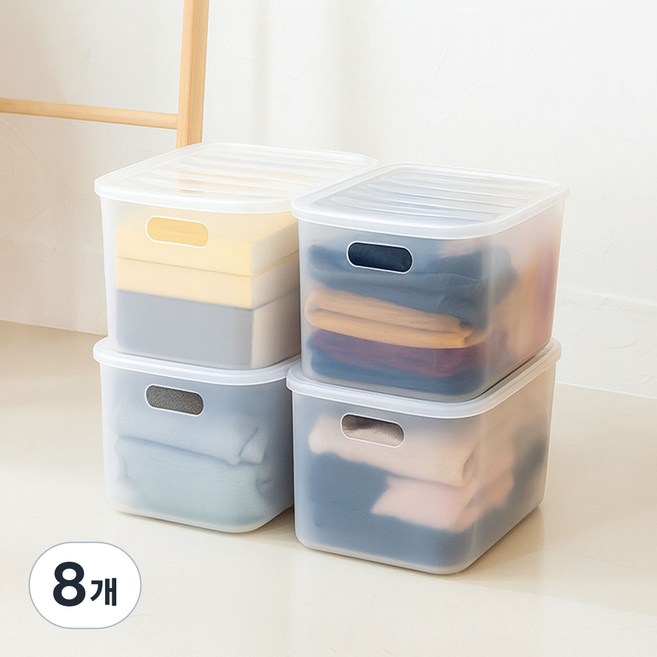 BONOHOUSE 食品儲藏室整理箱, 8個, 半透明