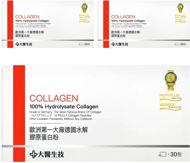 大醫生技 德國水解膠原蛋白粉, 6g, 30包, 3盒