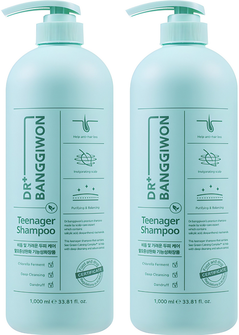 닥터방기원 틴에이저 샴푸, 1L, 2개