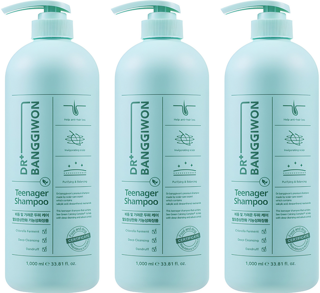 닥터방기원 틴에이저 샴푸, 1L, 3개