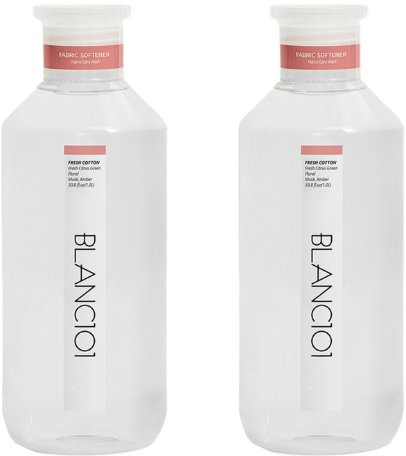 블랑101 섬유유연제 프레시코튼 본품, 1L, 2개