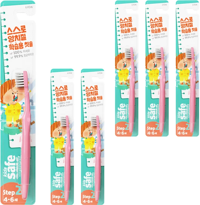 키즈 세이프 유아칫솔 2단계, 랜덤 발송, 1개입, 6개 - 쿠팡