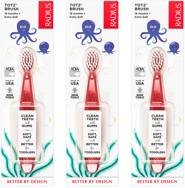 래디어스 토츠 유아 칫솔, 코랄, 1개입, 3개