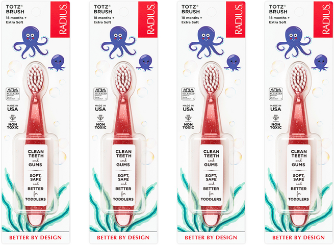 래디어스 토츠 유아 칫솔, 코랄, 1개입, 4개