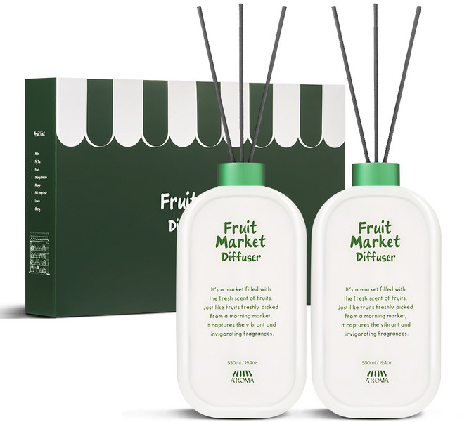 에이로마 후르츠마켓 디퓨저 선물세트 550ml, 핑크제스트, 1개