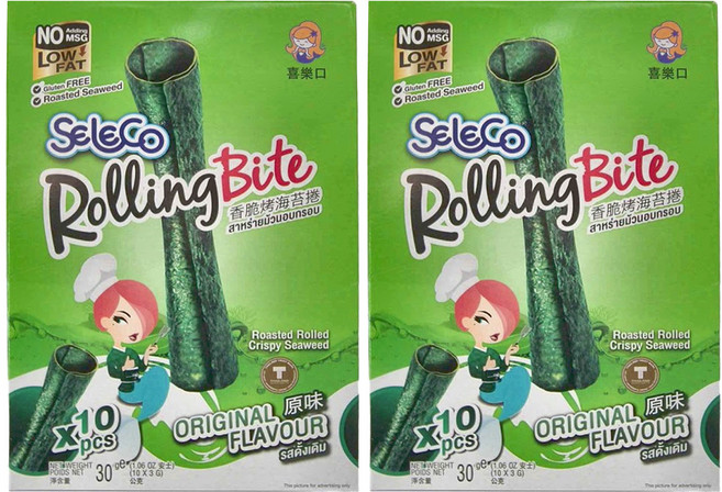 SELECO 喜樂口 香脆烤海苔捲 原味, 30g, 2盒