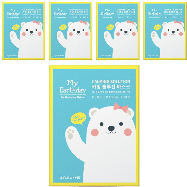 My Earthday 鎮靜面膜, 18g, 25枚入