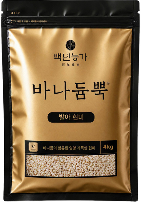 백년농가 바나듐뿍 발아현미, 4kg, 1개