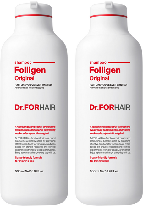 닥터포헤어 탈모증상완화 두피강화 폴리젠 오리지널 기능성샴푸, 500ml, 2개
