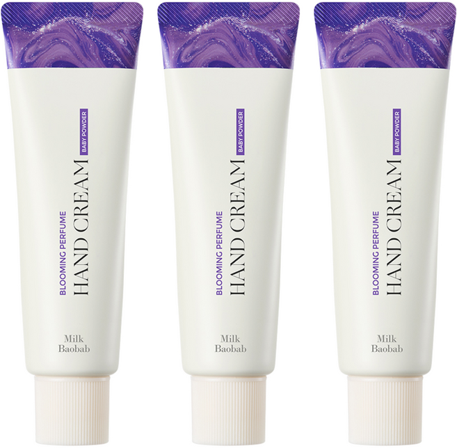 밀크바오밥 블루밍 퍼퓸 핸드크림 베이비파우더, 50g, 3개