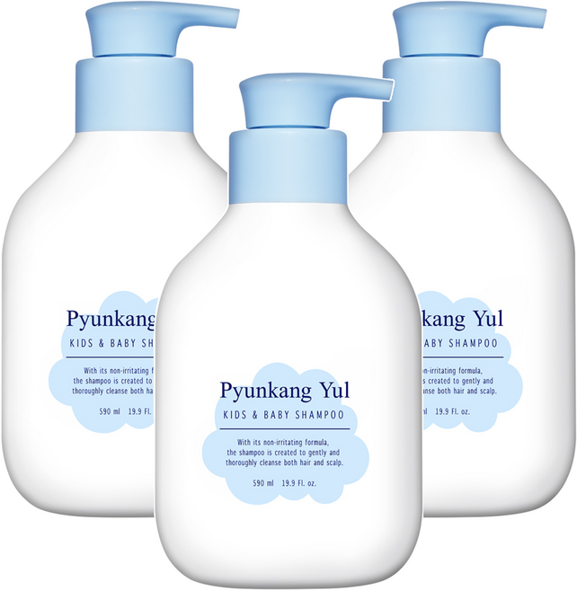 편강율 키즈 앤 베이비 샴푸 베이비파우더, 590ml, 3개