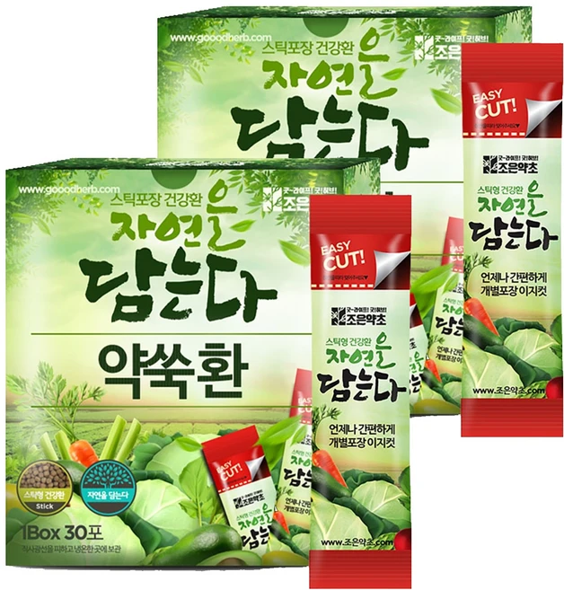 굿허브 조은약초 자연을 담는다 스틱형 약쑥환, 90g, 2개 - 쿠팡