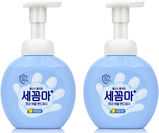 세균아꼼짝마 항균 버블 핸드워시 레몬향, 250ml, 2개