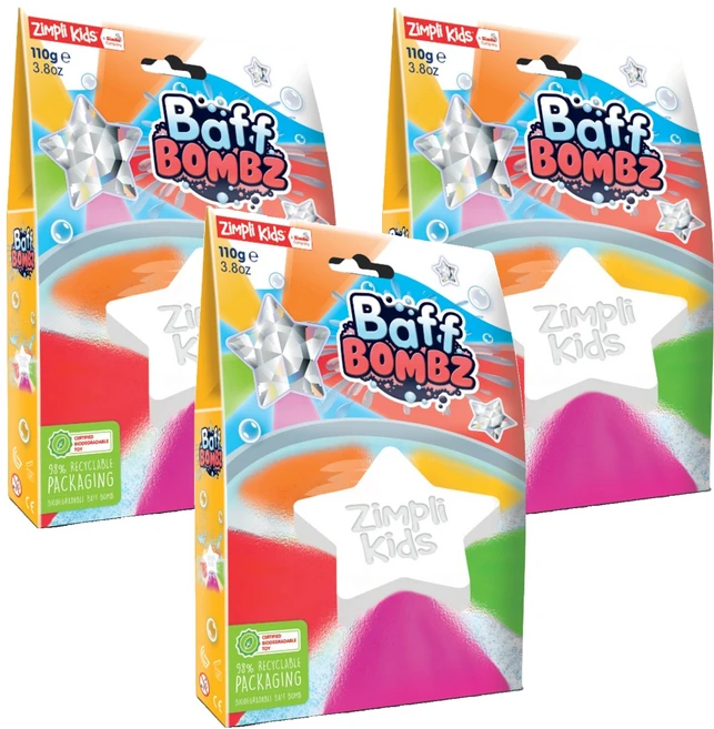 짐플리키즈 유아용 베스밤 레인보우 스타 6502, 110g, 3개 - 쿠팡