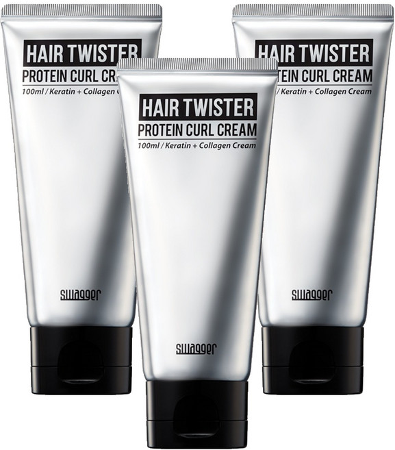 스웨거 헤어 트위스터 단백질 컬크림, 100ml, 3개