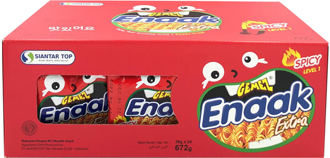 GEMEZ Enaak 韓式小雞麵 Set Extra Spicy Level 1, 672g, 1盒