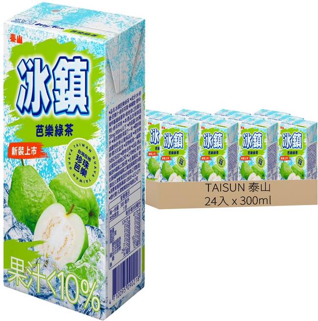 TAISUN 泰山 冰鎮芭樂綠茶, 300ml, 24入