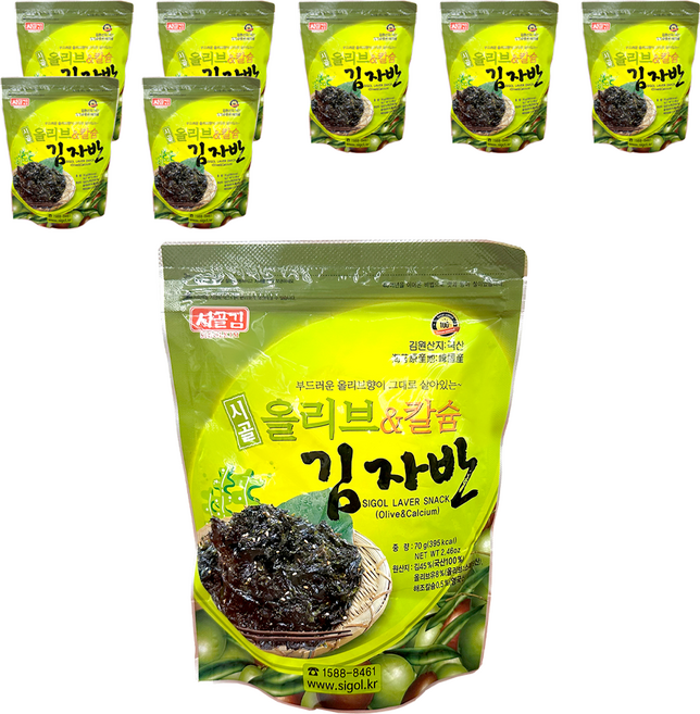시골 올리브 & 칼슘 김자반, 70g, 8개