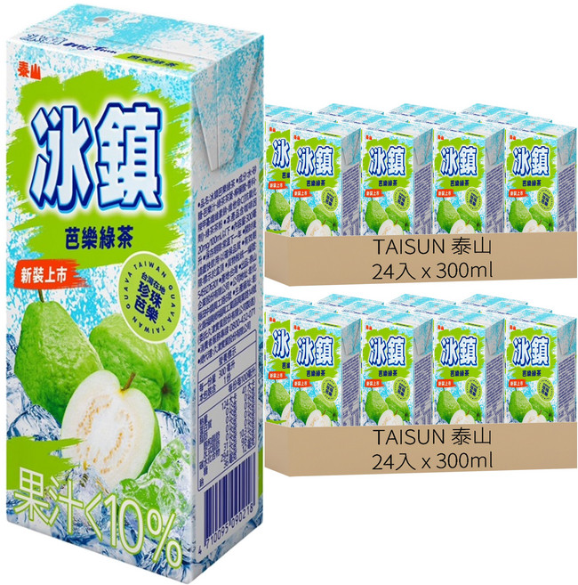 TAISUN 泰山 冰鎮芭樂綠茶, 300ml, 48入