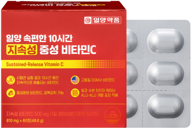 일양약품 속편한 10시간 지속성 중성 비타민C 영양제 48.6g, 60정, 1개
