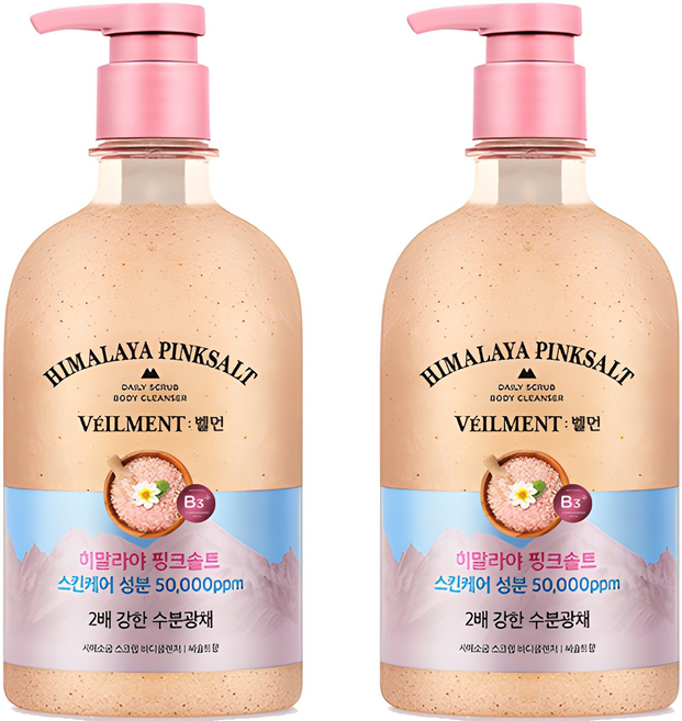 벨먼 스파 수분광채 약산성 스크럽 바디워시 씨솔트향, 580ml, 2개