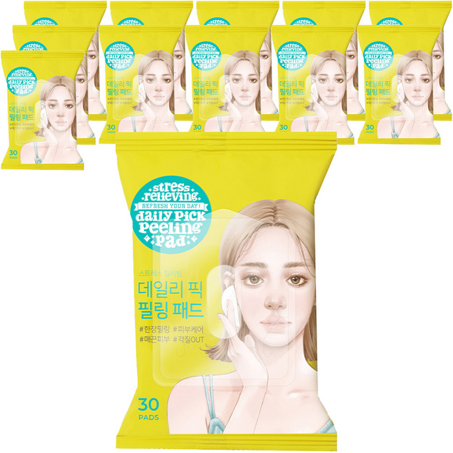 [비건뷰티] 아리얼 데일리 픽 각질 필링패드, 30개입, 12개