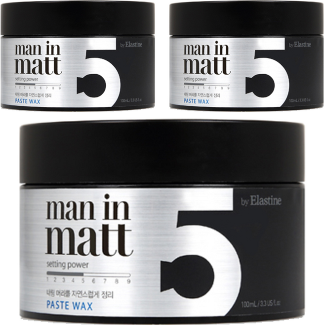 엘라스틴 맨인매트 페이스트 헤어왁스, 3개, 80g