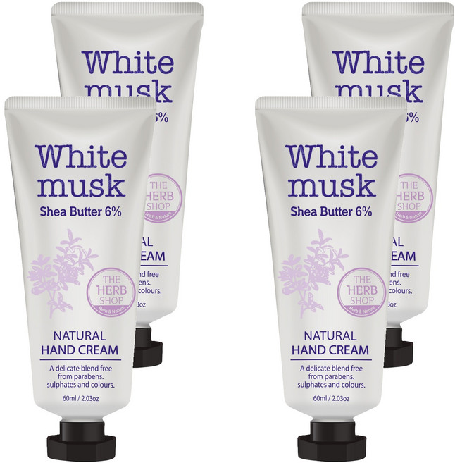 THE HERB SHOP 自然護手霜 白麝香, 60ml, 4瓶