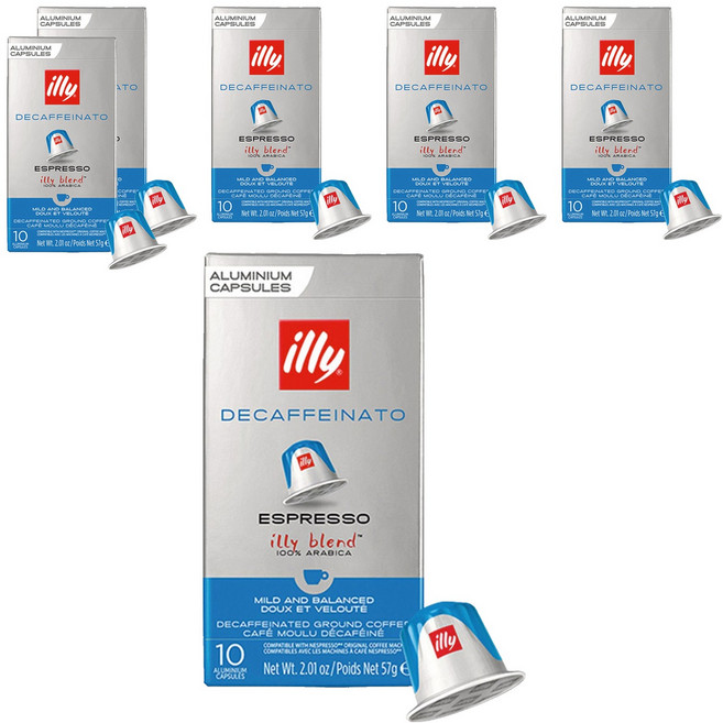 일리 디카페이나토 에스프레소 그라운드 캡슐커피, 5.7g, 10개입, 6개