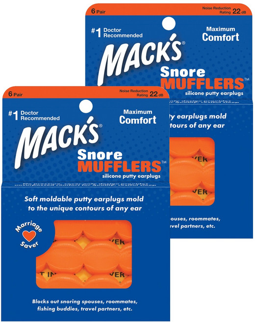 Macks 스노어머플러 실리콘 귀마개, 2개, 6쌍