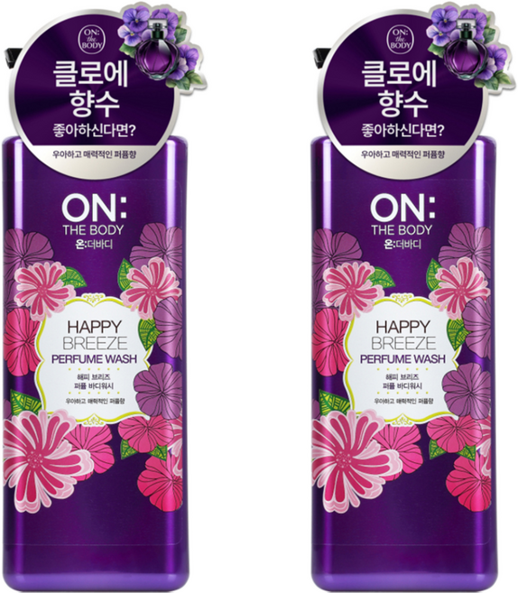 온더바디 퍼퓸 바디워시 해피 브리즈, 900g, 2개