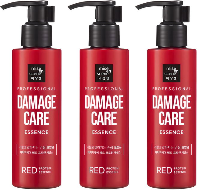 미쟝센 데미지케어 레드 프로틴 헤어크림 에센스, 140ml, 3개