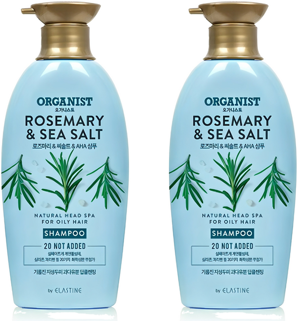 오가니스트 로즈마리 앤 씨솔트 딥클렌징 샴푸, 500ml, 2개