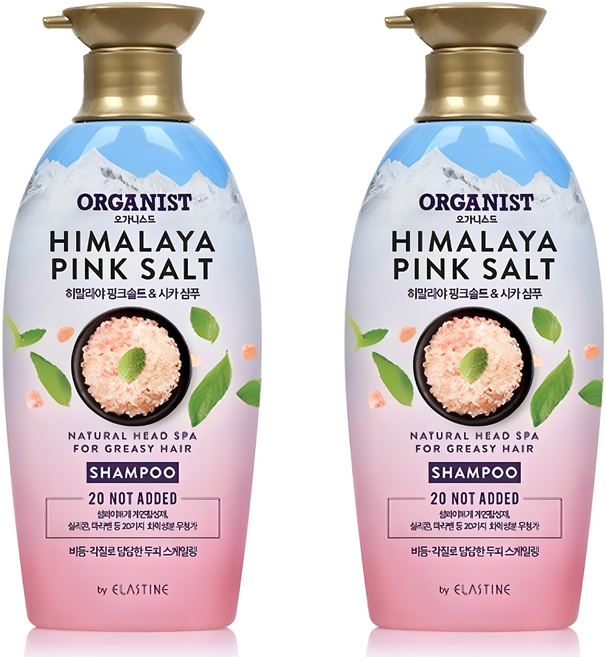 오가니스트 히말라야 핑크솔트 스케일링 샴푸, 500ml, 2개